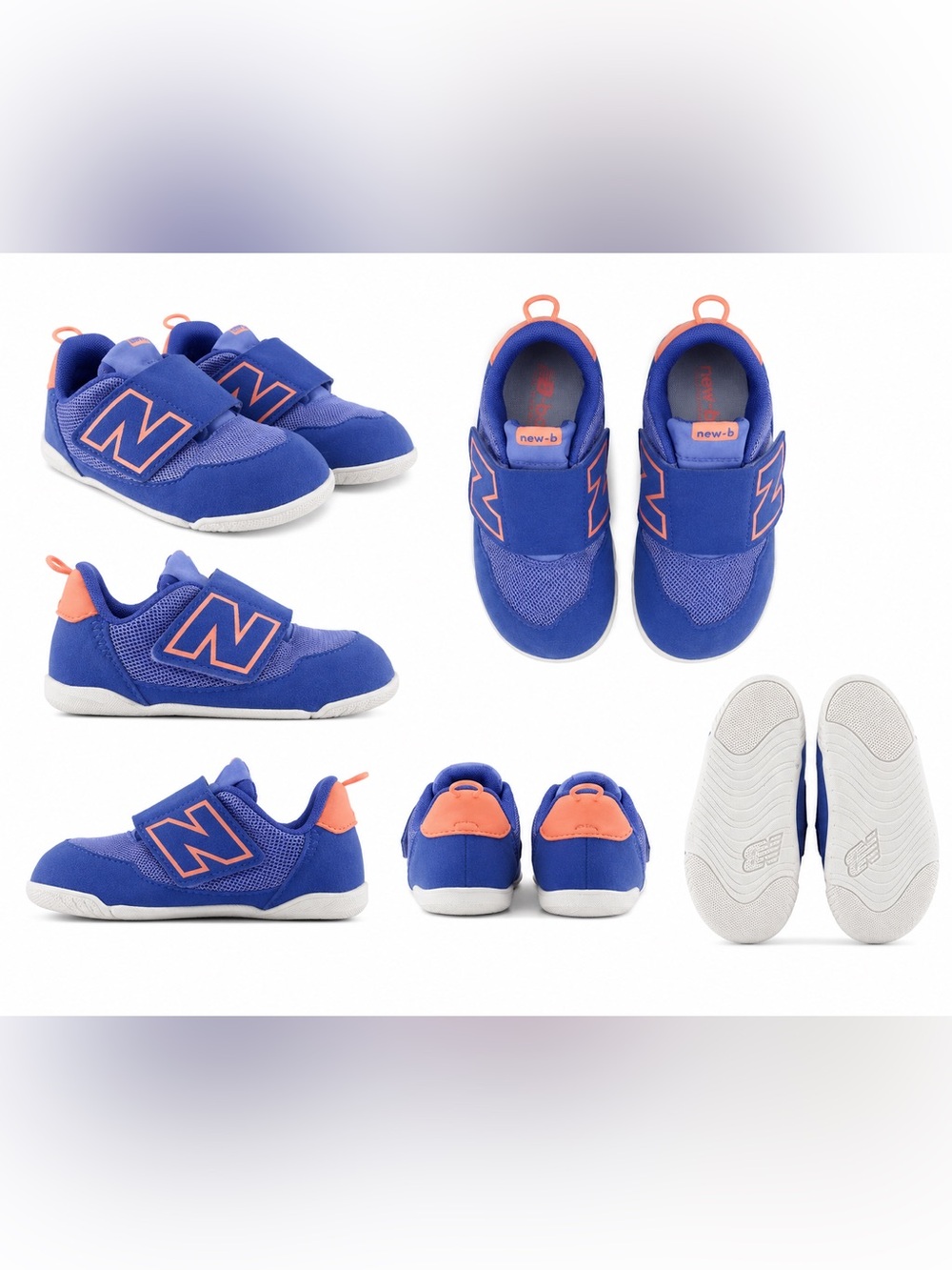 New Balance Kids Hook & Loop Sneakers Blue Coral Size 8.5 US / EU 25.5 (15 cm)